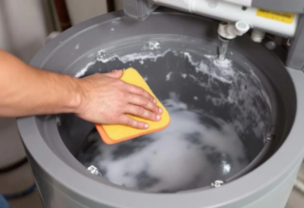 Nettoyage du bac a sel d'un adoucisseur