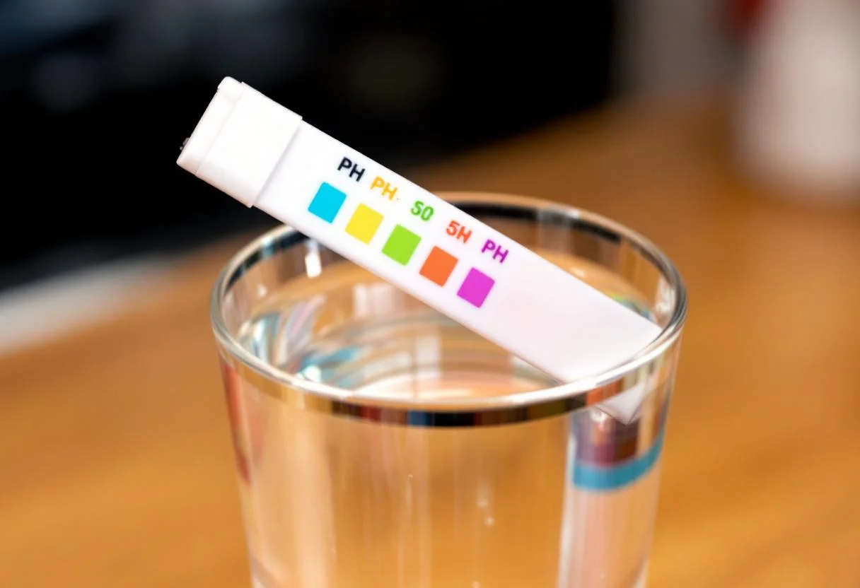 Test de durete de l'eau avec bandelette